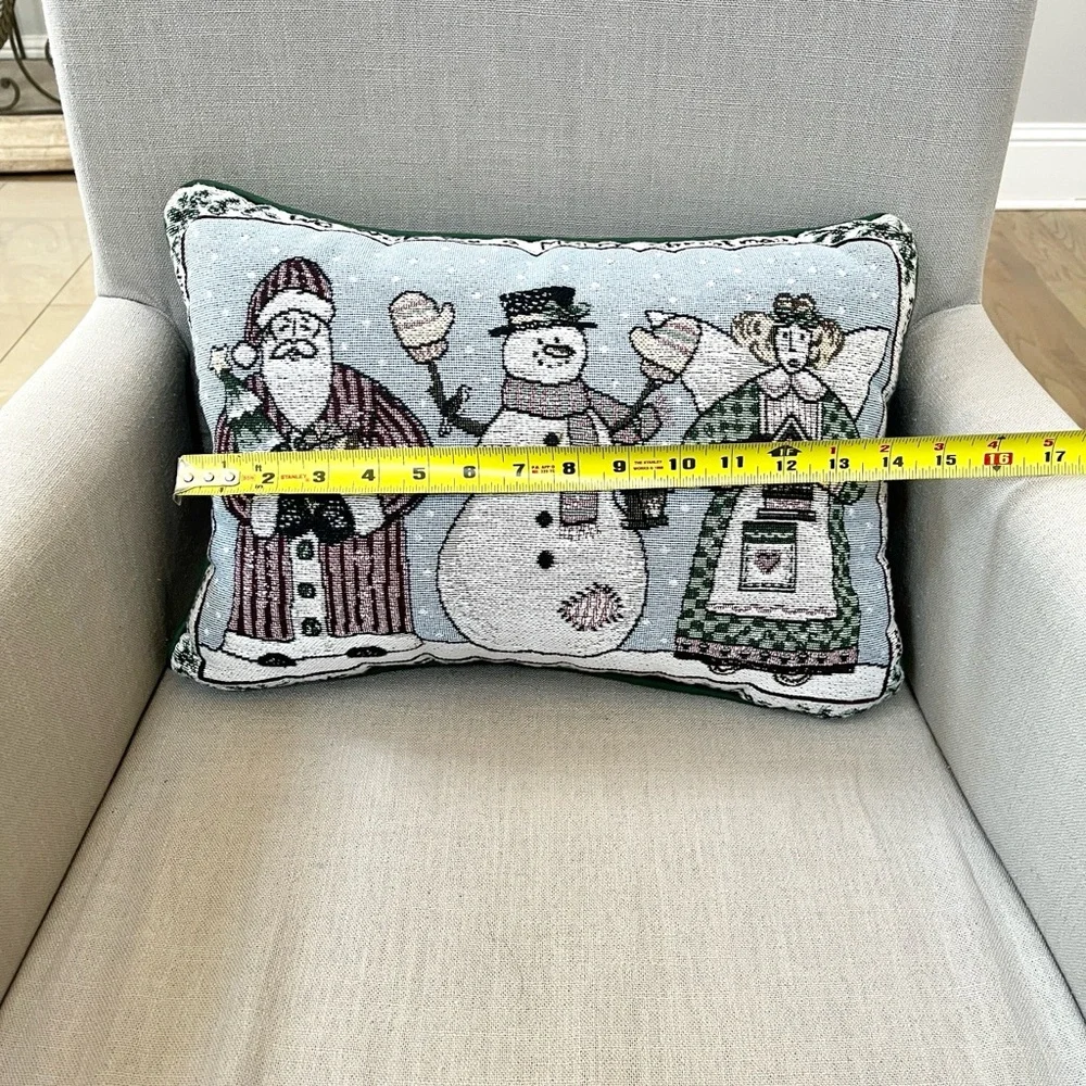 Vintage Holiday Tapestry Pillow